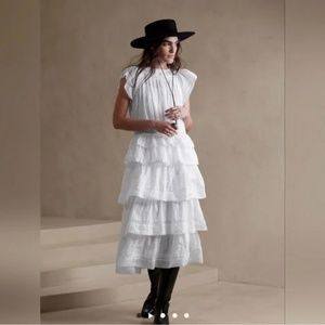 Banana republic Selene embroidered midi dress white sold out on website XS